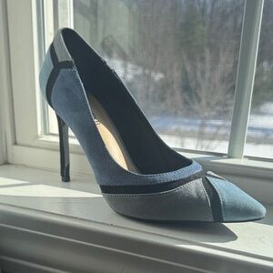 JustFab Two-Tone Blue and Black Heels